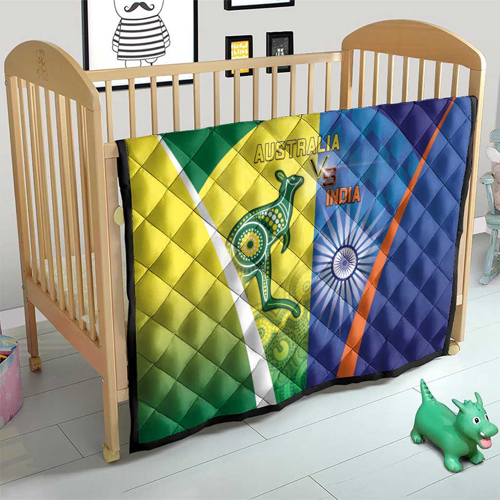 Australia And India Cricket Quilt Ashoka Chakra With Aboriginal - Aussie Hoodie