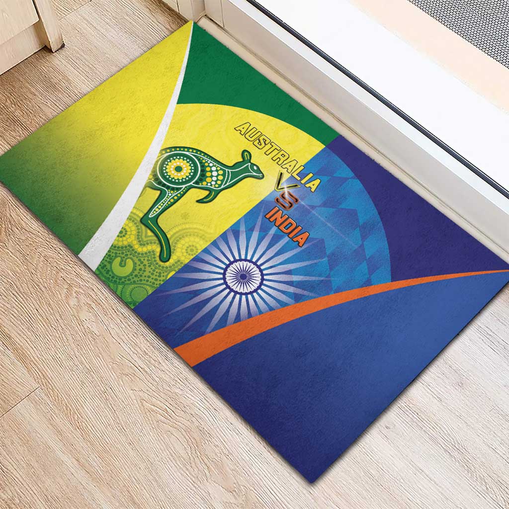 Australia And India Cricket Rubber Doormat Ashoka Chakra With Aboriginal - Aussie Hoodie