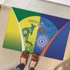 Australia And India Cricket Rubber Doormat Ashoka Chakra With Aboriginal - Aussie Hoodie