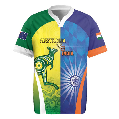 Custom Australia And India Cricket Rugby Jersey Ashoka Chakra With Aboriginal - Aussie Hoodie