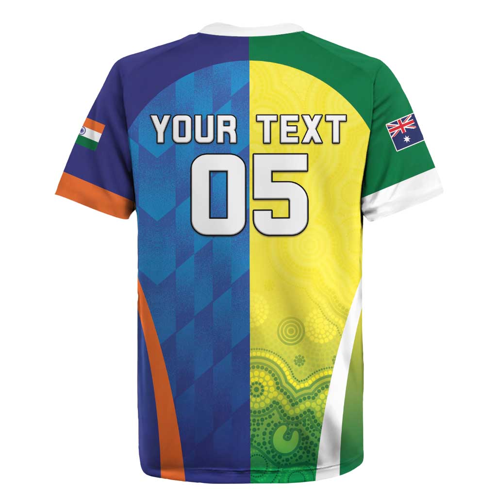 Custom Australia And India Cricket Rugby Jersey Ashoka Chakra With Aboriginal - Aussie Hoodie