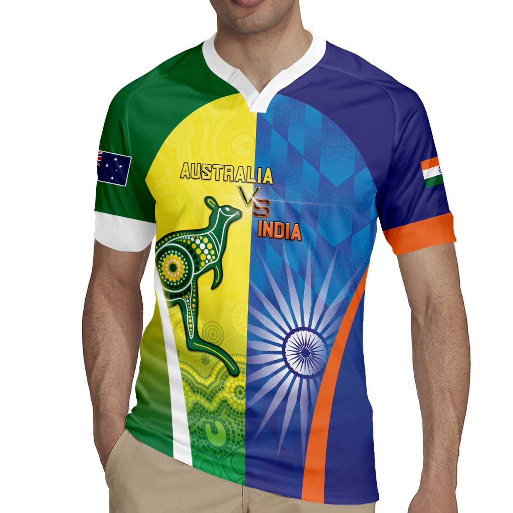 Custom Australia And India Cricket Rugby Jersey Ashoka Chakra With Aboriginal - Aussie Hoodie
