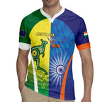 Custom Australia And India Cricket Rugby Jersey Ashoka Chakra With Aboriginal - Aussie Hoodie