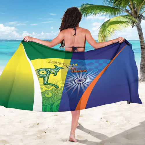 Australia And India Cricket Sarong Ashoka Chakra With Aboriginal - Aussie Hoodie