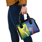 Australia And India Cricket Shoulder Handbag Ashoka Chakra With Aboriginal - Aussie Hoodie