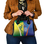 Australia And India Cricket Shoulder Handbag Ashoka Chakra With Aboriginal - Aussie Hoodie