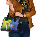Australia And India Cricket Shoulder Handbag Ashoka Chakra With Aboriginal - Aussie Hoodie