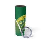 Australia And India Cricket Skinny Tumbler Ashoka Chakra With Aboriginal - Aussie Hoodie