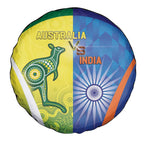 Australia And India Cricket Spare Tire Cover Ashoka Chakra With Aboriginal - Aussie Hoodie