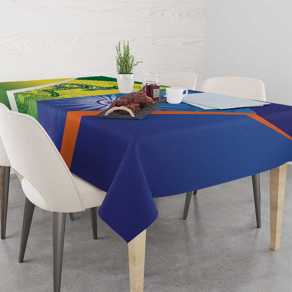 Australia And India Cricket Tablecloth Ashoka Chakra With Aboriginal - Aussie Hoodie