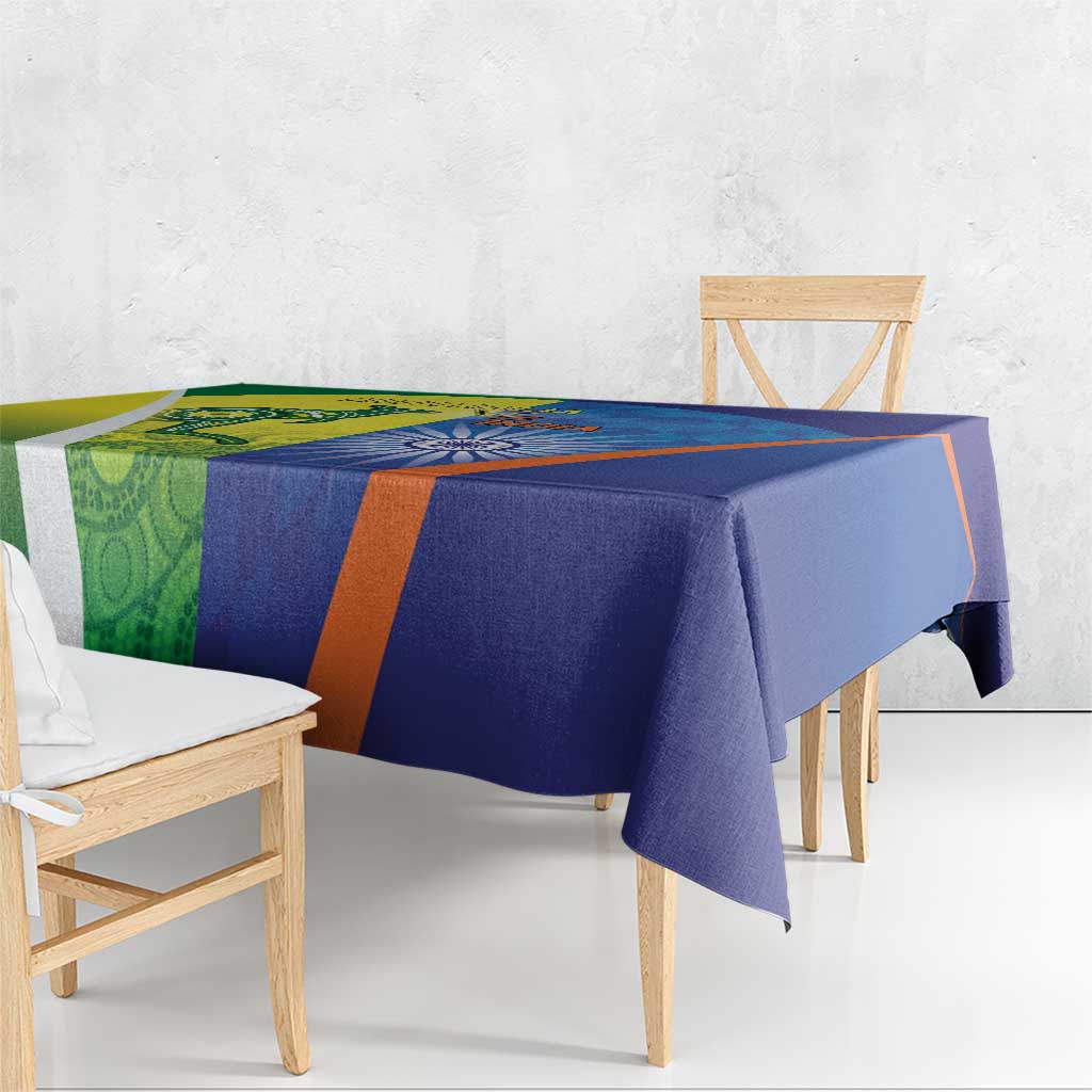 Australia And India Cricket Tablecloth Ashoka Chakra With Aboriginal - Aussie Hoodie