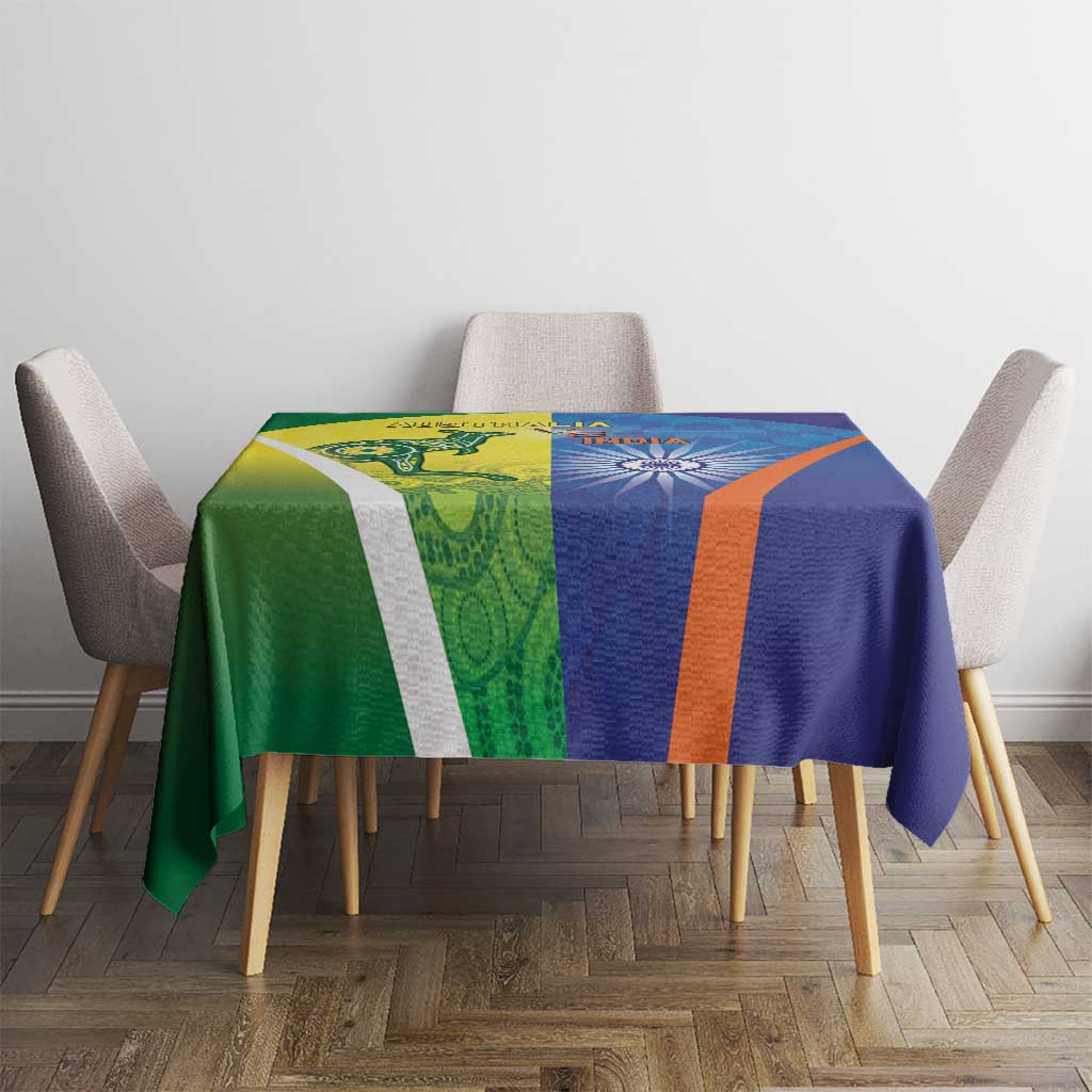 Australia And India Cricket Tablecloth Ashoka Chakra With Aboriginal - Aussie Hoodie