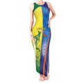 Custom Australia And India Cricket Tank Maxi Dress Ashoka Chakra With Aboriginal - Aussie Hoodie