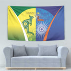 Australia And India Cricket Tapestry Ashoka Chakra With Aboriginal - Aussie Hoodie