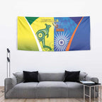 Australia And India Cricket Tapestry Ashoka Chakra With Aboriginal - Aussie Hoodie