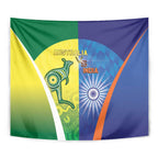 Australia And India Cricket Tapestry Ashoka Chakra With Aboriginal - Aussie Hoodie