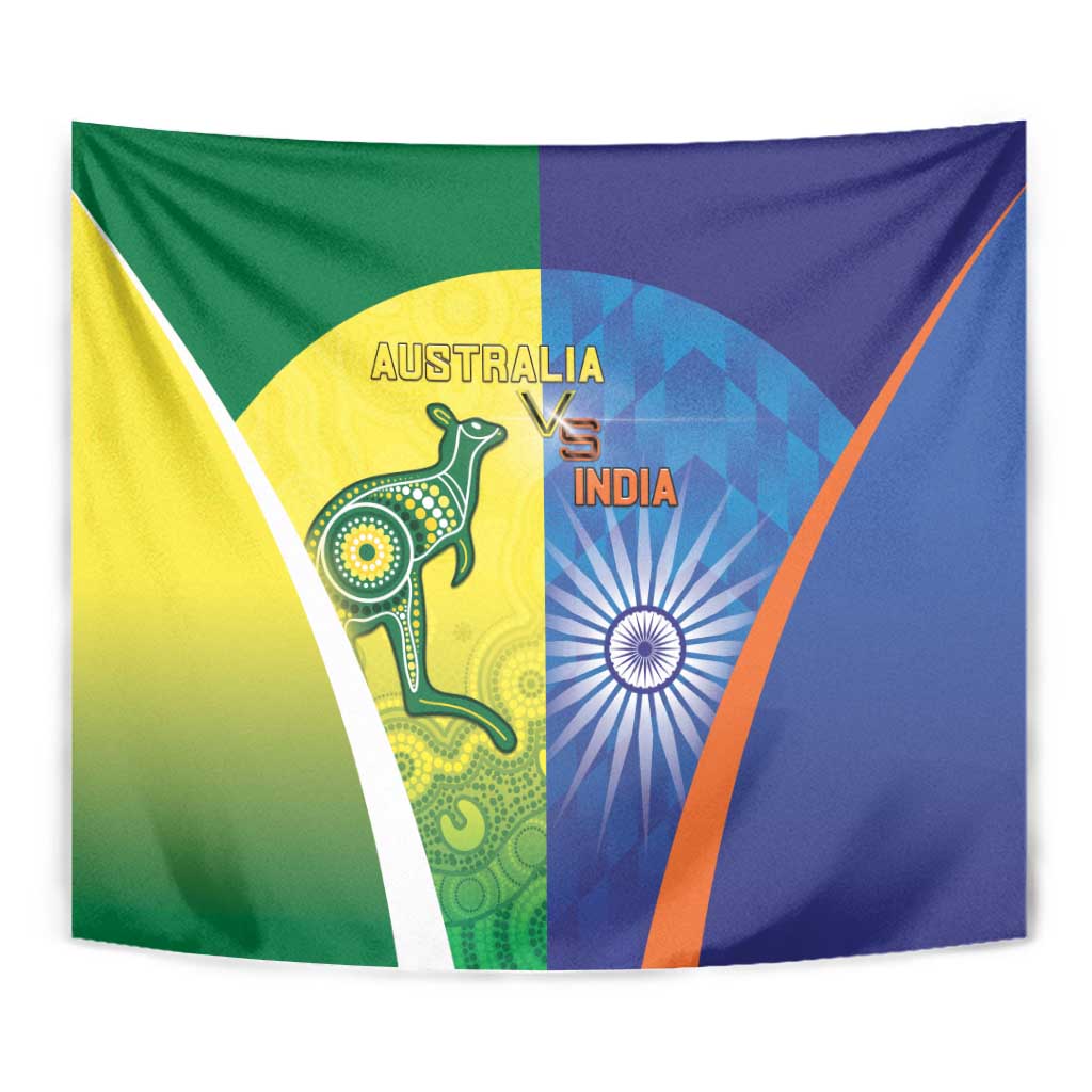 Australia And India Cricket Tapestry Ashoka Chakra With Aboriginal - Aussie Hoodie