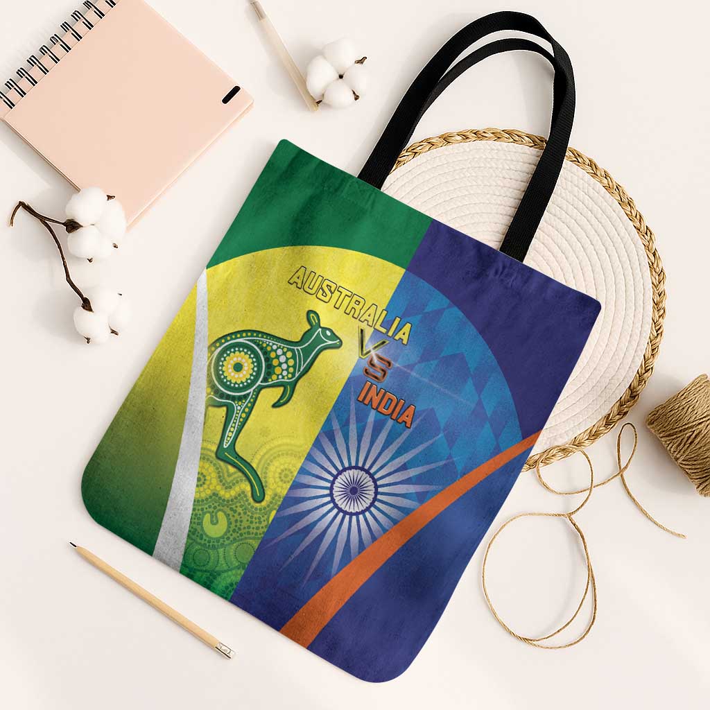Australia And India Cricket Tote Bag Ashoka Chakra With Aboriginal - Aussie Hoodie