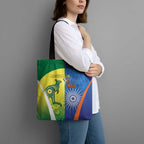 Australia And India Cricket Tote Bag Ashoka Chakra With Aboriginal - Aussie Hoodie