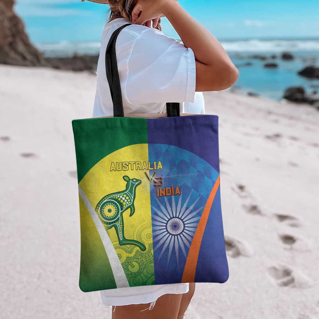 Australia And India Cricket Tote Bag Ashoka Chakra With Aboriginal - Aussie Hoodie