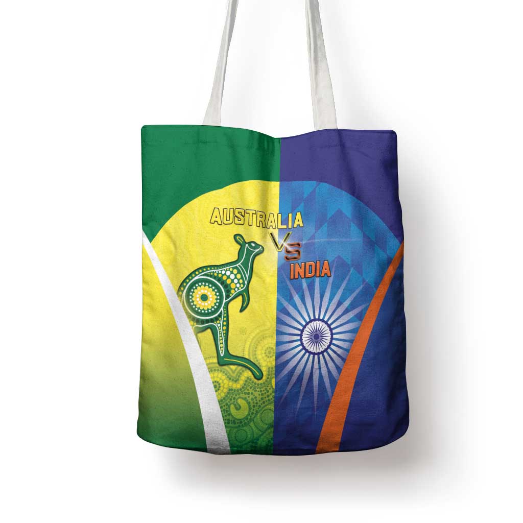 Australia And India Cricket Tote Bag Ashoka Chakra With Aboriginal - Aussie Hoodie