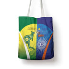 Australia And India Cricket Tote Bag Ashoka Chakra With Aboriginal - Aussie Hoodie
