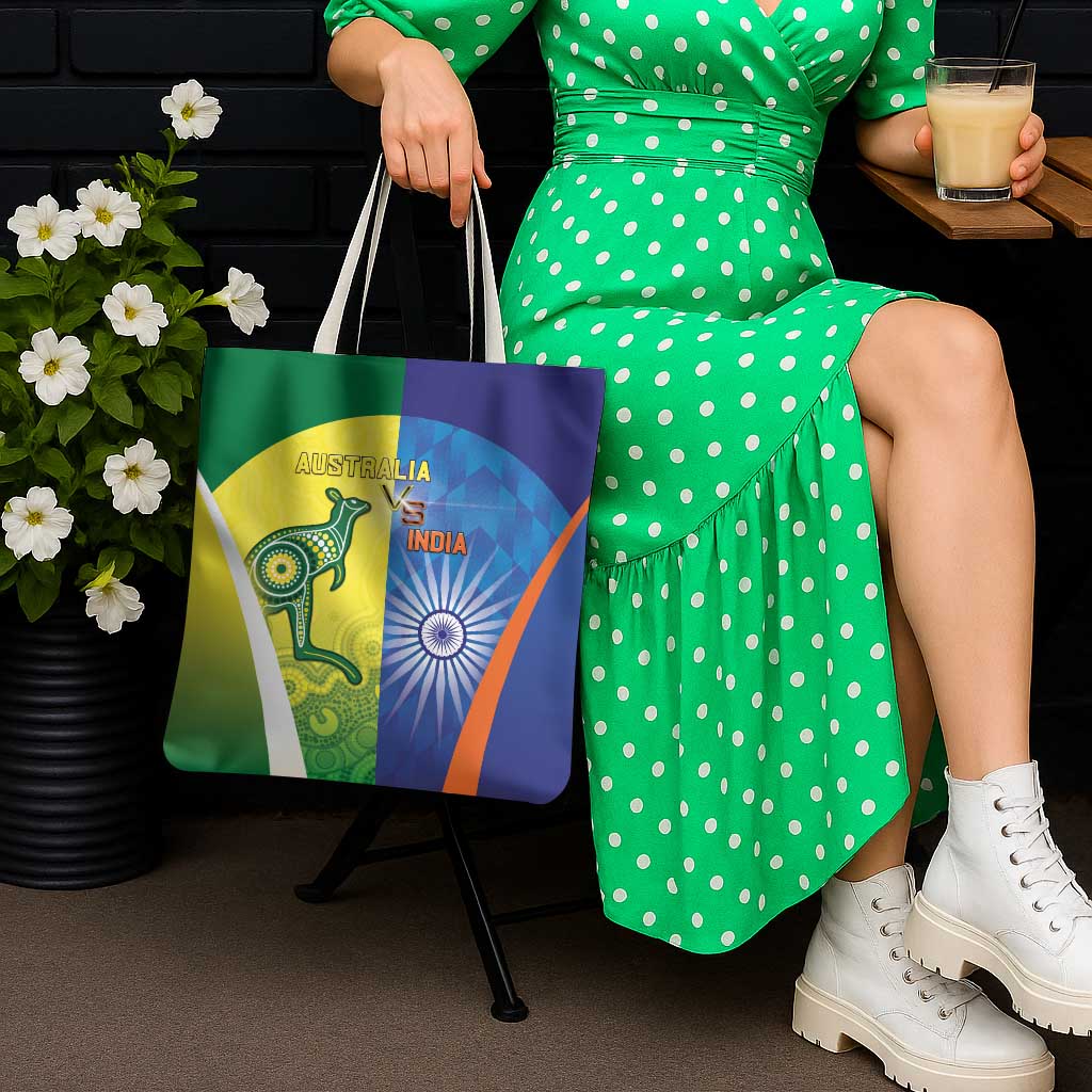 Australia And India Cricket Tote Bag Ashoka Chakra With Aboriginal - Aussie Hoodie
