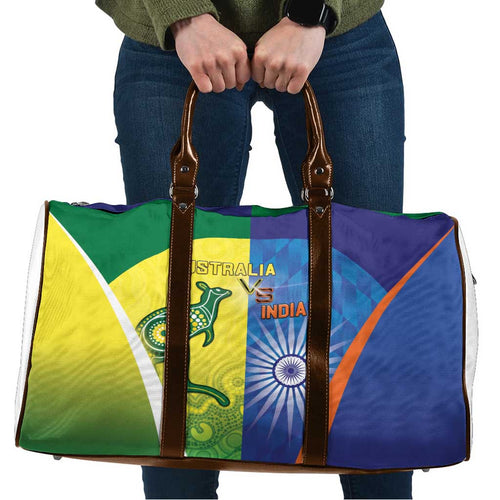 Australia And India Cricket Travel Bag Ashoka Chakra With Aboriginal - Aussie Hoodie