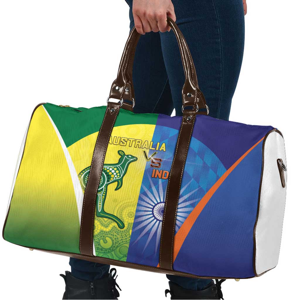 Australia And India Cricket Travel Bag Ashoka Chakra With Aboriginal - Aussie Hoodie