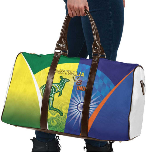 Australia And India Cricket Travel Bag Ashoka Chakra With Aboriginal - Aussie Hoodie