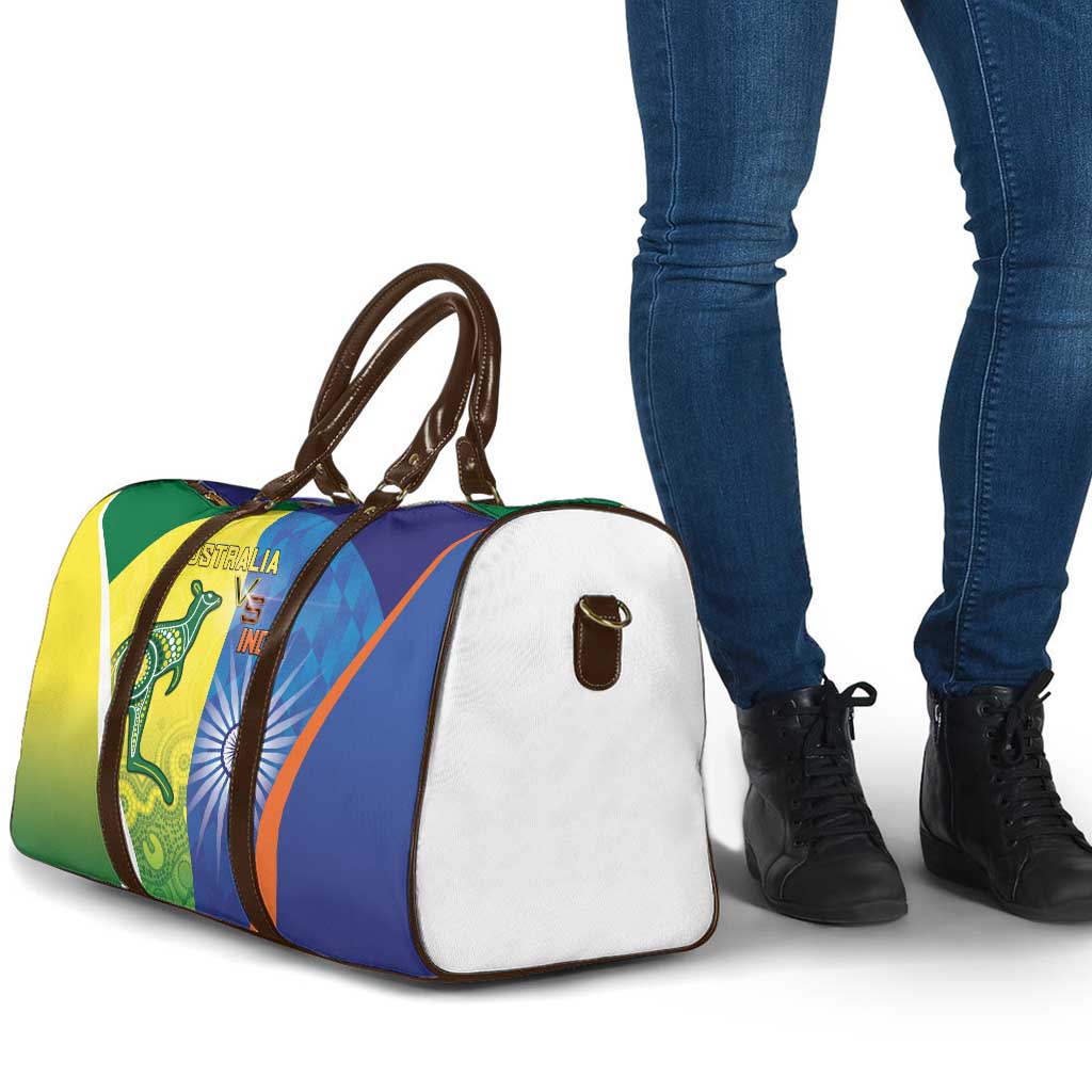 Australia And India Cricket Travel Bag Ashoka Chakra With Aboriginal - Aussie Hoodie