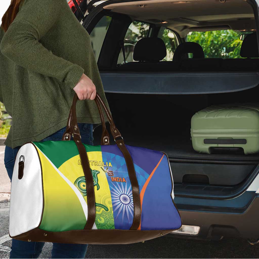 Australia And India Cricket Travel Bag Ashoka Chakra With Aboriginal - Aussie Hoodie