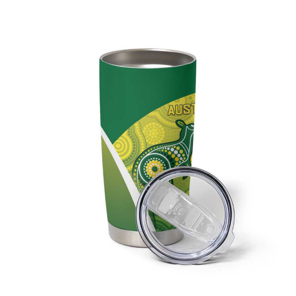 Australia And India Cricket Tumbler Cup Ashoka Chakra With Aboriginal - Aussie Hoodie