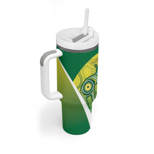 Australia And India Cricket Tumbler With Handle Ashoka Chakra With Aboriginal - Aussie Hoodie