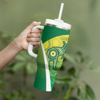 Australia And India Cricket Tumbler With Handle Ashoka Chakra With Aboriginal - Aussie Hoodie
