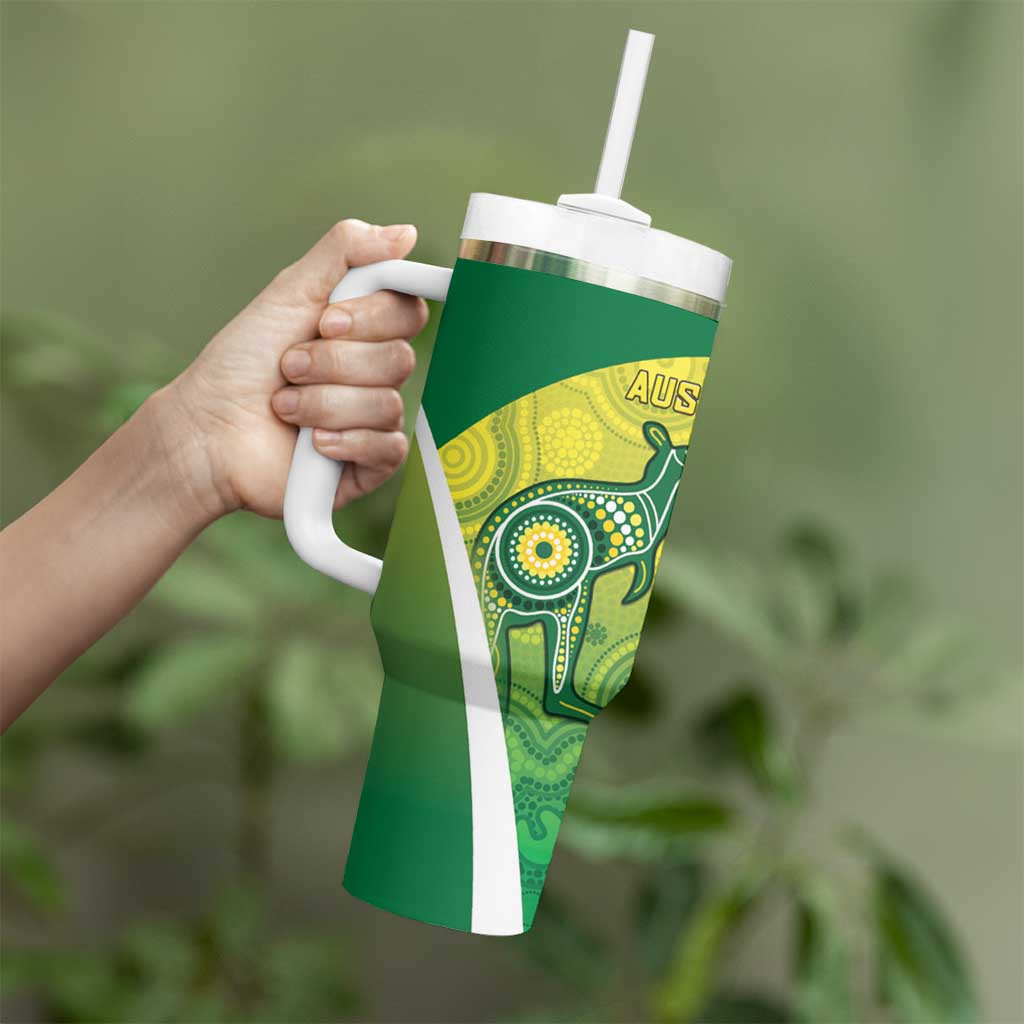 Australia And India Cricket Tumbler With Handle Ashoka Chakra With Aboriginal - Aussie Hoodie