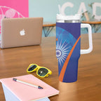 Australia And India Cricket Tumbler With Handle Ashoka Chakra With Aboriginal - Aussie Hoodie