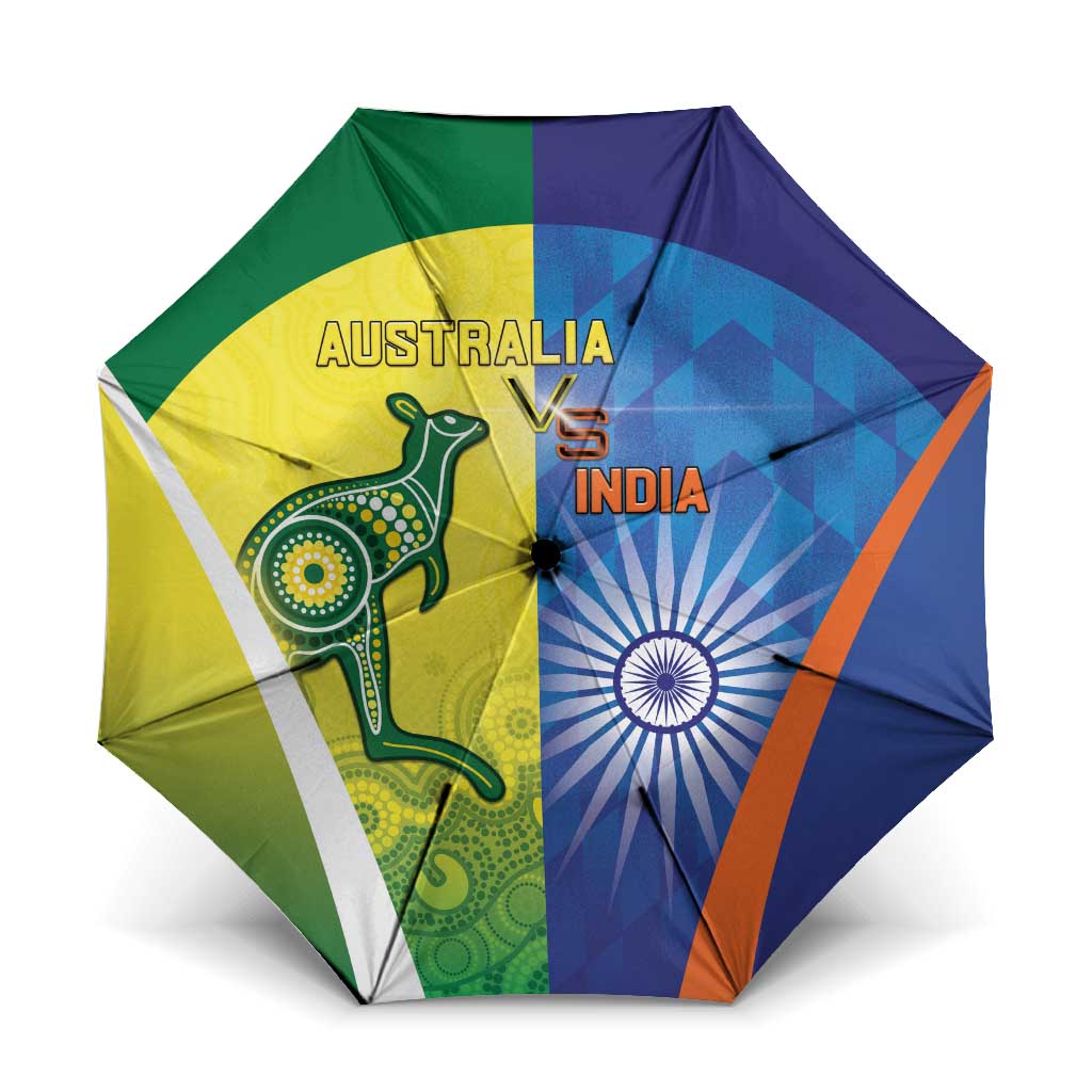 Australia And India Cricket Umbrella Ashoka Chakra With Aboriginal - Aussie Hoodie