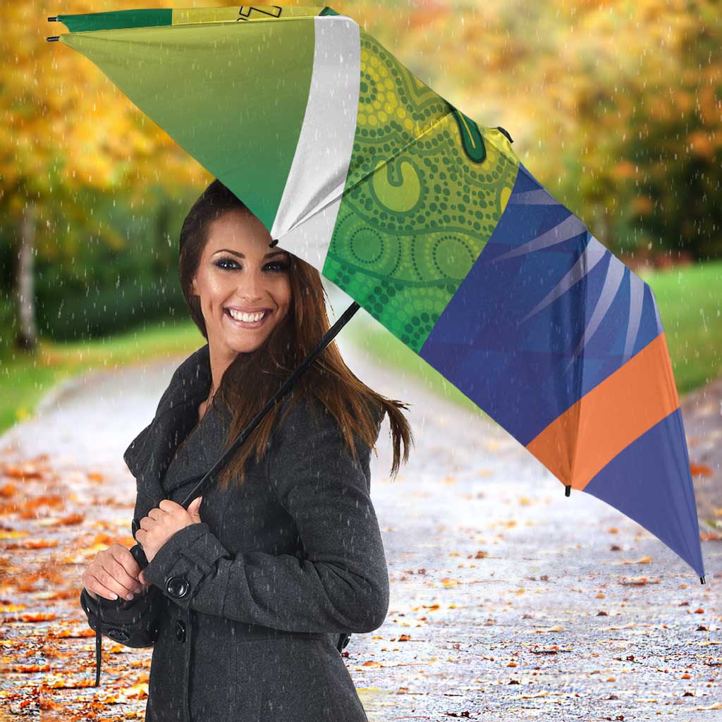 Australia And India Cricket Umbrella Ashoka Chakra With Aboriginal - Aussie Hoodie