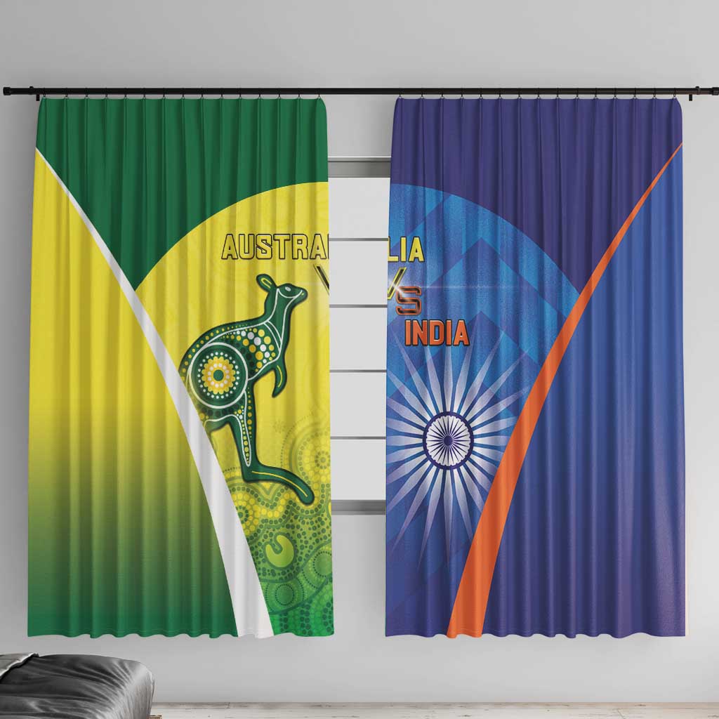 Australia And India Cricket Window Curtain Ashoka Chakra With Aboriginal - Aussie Hoodie
