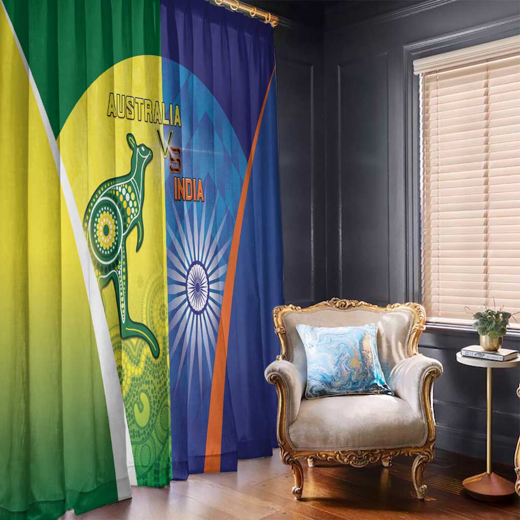 Australia And India Cricket Window Curtain Ashoka Chakra With Aboriginal - Aussie Hoodie