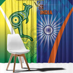 Australia And India Cricket Window Curtain Ashoka Chakra With Aboriginal - Aussie Hoodie