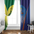 Australia And India Cricket Window Curtain Ashoka Chakra With Aboriginal - Aussie Hoodie