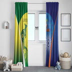 Australia And India Cricket Window Curtain Ashoka Chakra With Aboriginal - Aussie Hoodie