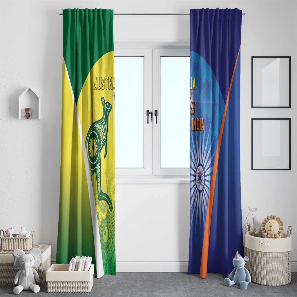 Australia And India Cricket Window Curtain Ashoka Chakra With Aboriginal - Aussie Hoodie