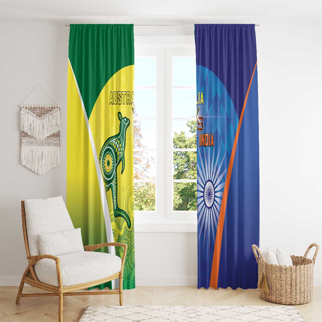 Australia And India Cricket Window Curtain Ashoka Chakra With Aboriginal - Aussie Hoodie