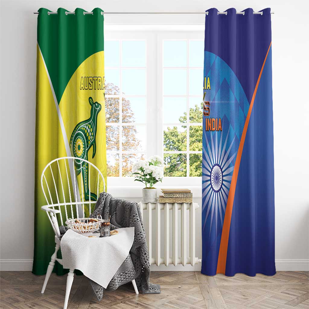 Australia And India Cricket Window Curtain Ashoka Chakra With Aboriginal - Aussie Hoodie