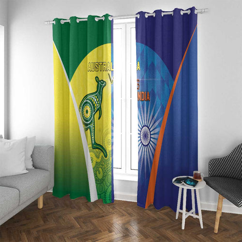 Australia And India Cricket Window Curtain Ashoka Chakra With Aboriginal - Aussie Hoodie
