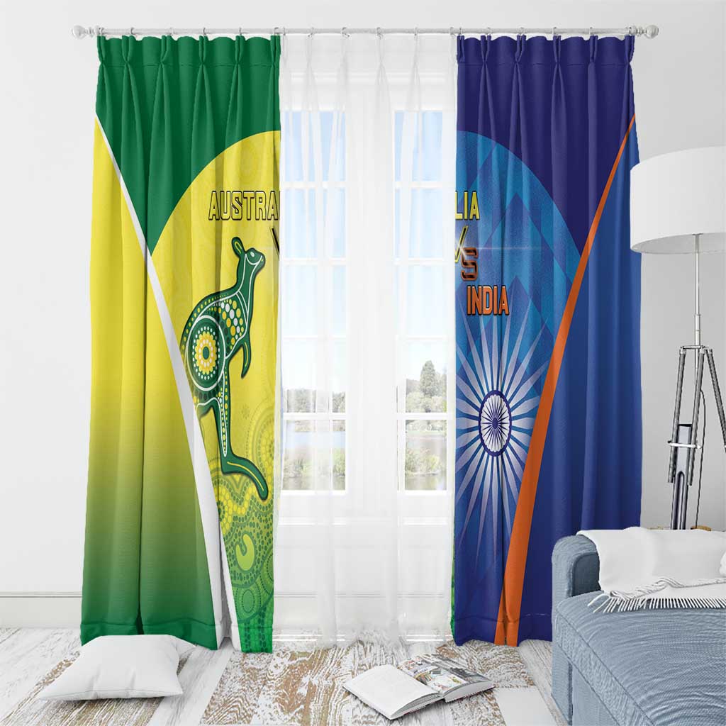 Australia And India Cricket Window Curtain Ashoka Chakra With Aboriginal - Aussie Hoodie