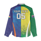 Custom Australia And India Cricket Women Casual Shirt Ashoka Chakra With Aboriginal - Aussie Hoodie